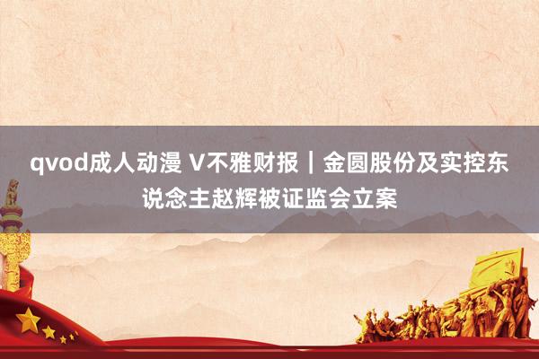 qvod成人动漫 V不雅财报｜金圆股份及实控东说念主赵辉被证监会立案
