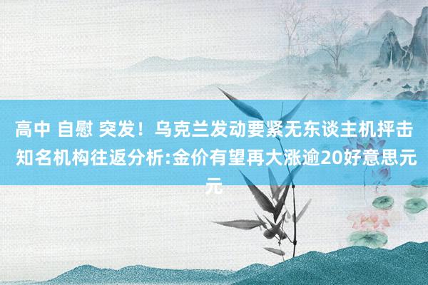 高中 自慰 突发！乌克兰发动要紧无东谈主机抨击 知名机构往返分析:金价有望再大涨逾20好意思元