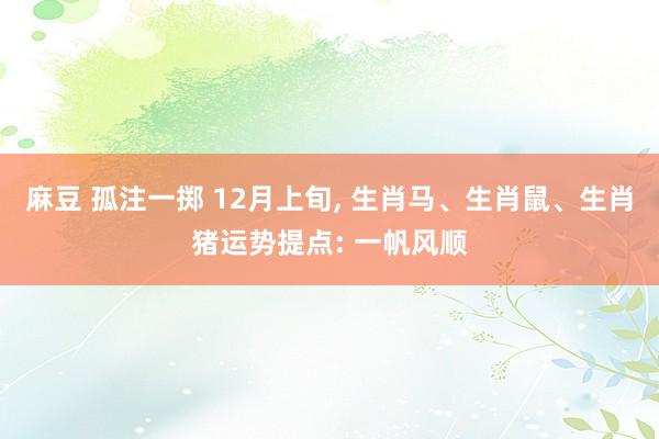 麻豆 孤注一掷 12月上旬， 生肖马、生肖鼠、生肖猪运势提点: 一帆风顺