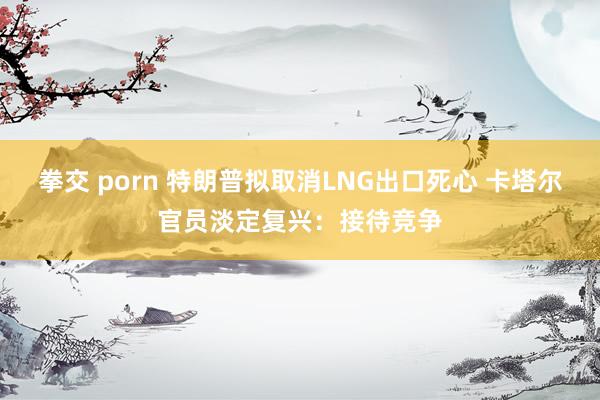 拳交 porn 特朗普拟取消LNG出口死心 卡塔尔官员淡定复兴：接待竞争