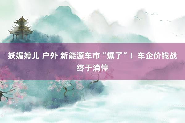 妖媚婷儿 户外 新能源车市“爆了”！车企价钱战终于消停