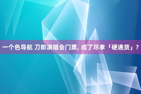 一个色导航 刀郎演唱会门票， 成了尽孝「硬通货」?