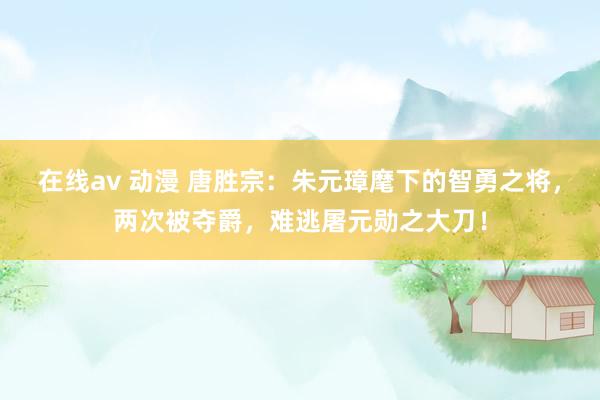 在线av 动漫 唐胜宗：朱元璋麾下的智勇之将，两次被夺爵，难逃屠元勋之大刀！