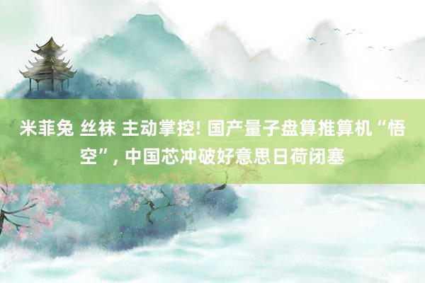 米菲兔 丝袜 主动掌控! 国产量子盘算推算机“悟空”， 中国芯冲破好意思日荷闭塞