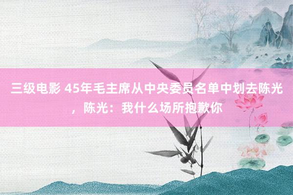 三级电影 45年毛主席从中央委员名单中划去陈光，陈光：我什么场所抱歉你