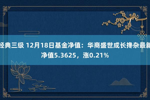 经典三级 12月18日基金净值：华商盛世成长搀杂最新净值5.3625，涨0.21%