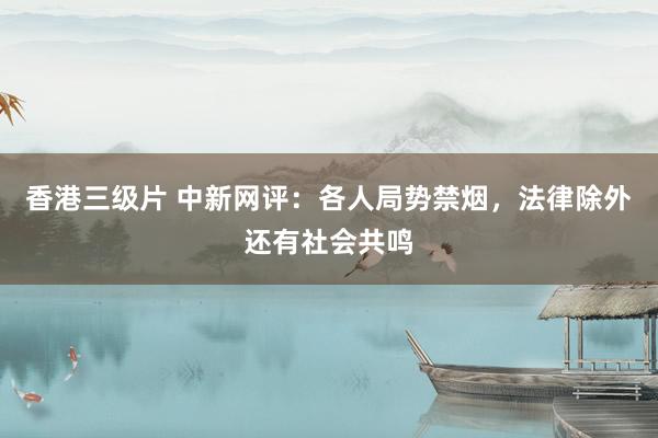 香港三级片 中新网评：各人局势禁烟，法律除外还有社会共鸣