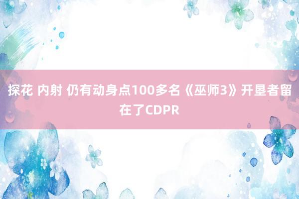 探花 内射 仍有动身点100多名《巫师3》开垦者留在了CDPR