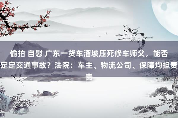 偷拍 自慰 广东一货车溜坡压死修车师父，能否定定交通事故？法院：车主、物流公司、保障均担责