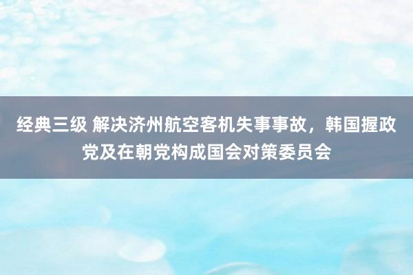 经典三级 解决济州航空客机失事事故，韩国握政党及在朝党构成国会对策委员会