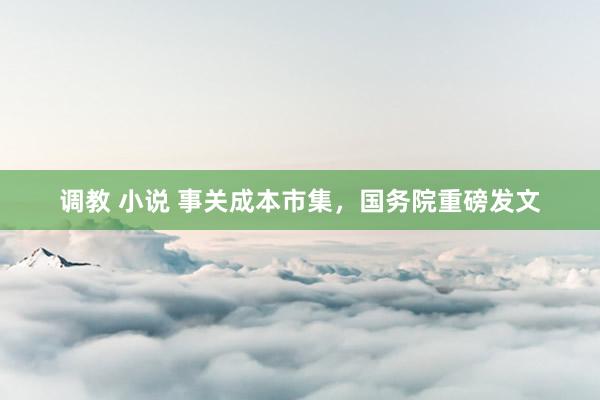 调教 小说 事关成本市集，国务院重磅发文