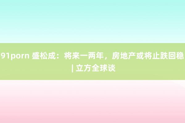 91porn 盛松成：将来一两年，房地产或将止跌回稳 | 立方全球谈