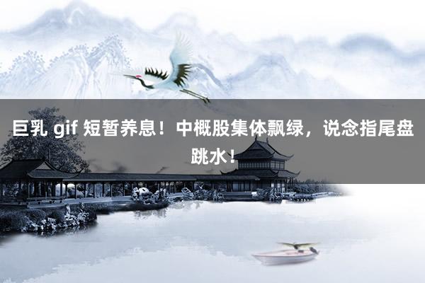 巨乳 gif 短暂养息！中概股集体飘绿，说念指尾盘跳水！