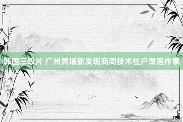 韩国三级片 广州黄埔新发现商周技术住户聚落作事