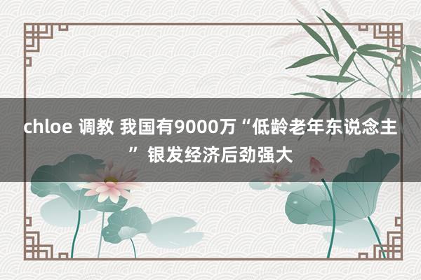 chloe 调教 我国有9000万“低龄老年东说念主” 银发经济后劲强大