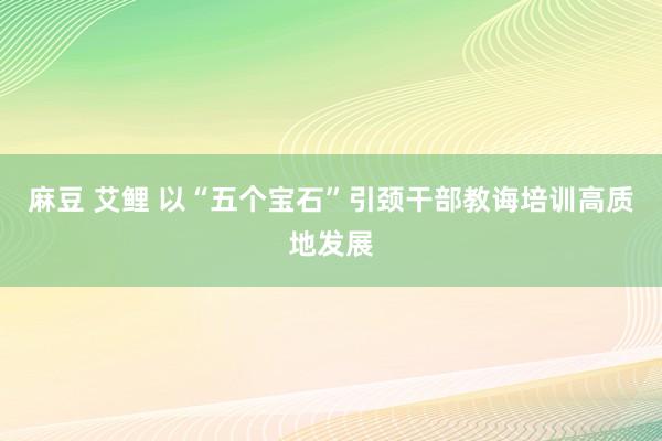 麻豆 艾鲤 以“五个宝石”引颈干部教诲培训高质地发展