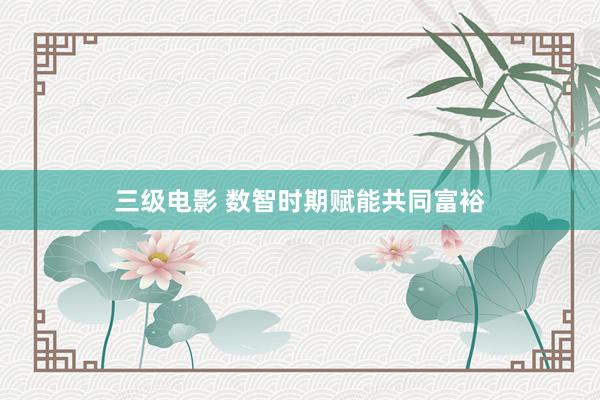 三级电影 数智时期赋能共同富裕