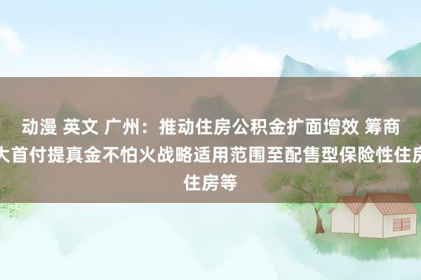 动漫 英文 广州：推动住房公积金扩面增效 筹商扩大首付提真金不怕火战略适用范围至配售型保险性住房等