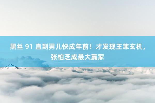 黑丝 91 直到男儿快成年前！才发现王菲玄机，张柏芝成最大赢家