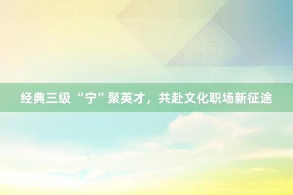 经典三级 “宁”聚英才，共赴文化职场新征途