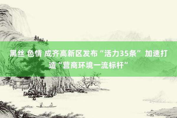 黑丝 色情 成齐高新区发布“活力35条” 加速打造“营商环境一流标杆”