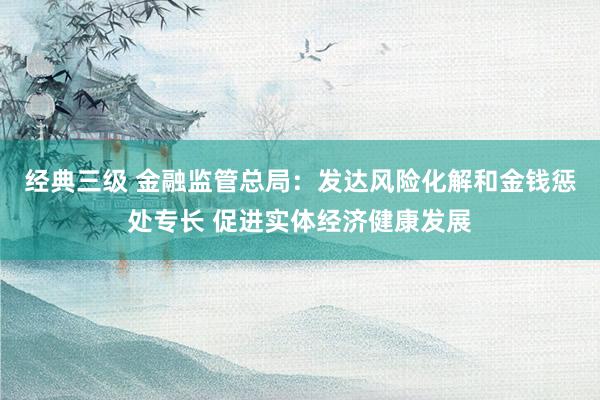经典三级 金融监管总局：发达风险化解和金钱惩处专长 促进实体经济健康发展