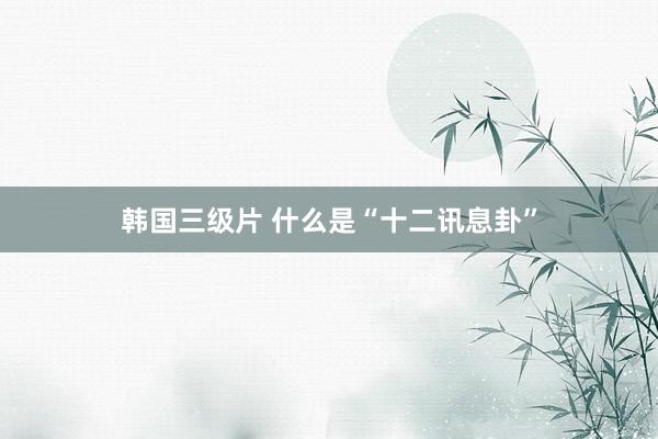 韩国三级片 什么是“十二讯息卦”