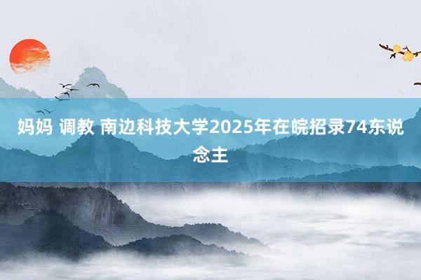 妈妈 调教 南边科技大学2025年在皖招录74东说念主