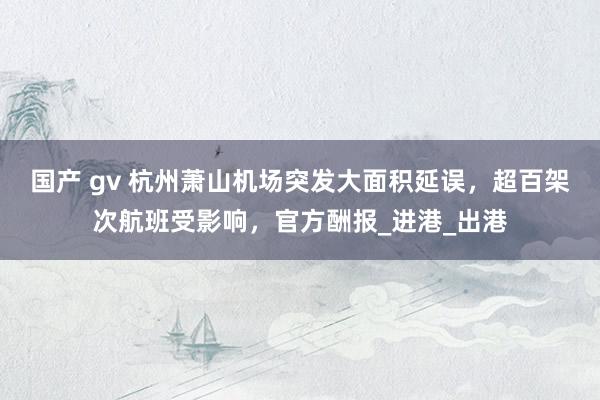 国产 gv 杭州萧山机场突发大面积延误，超百架次航班受影响，官方酬报_进港_出港