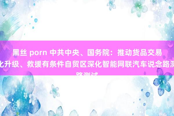 黑丝 porn 中共中央、国务院：推动货品交易优化升级、救援有条件自贸区深化智能网联汽车说念路测试