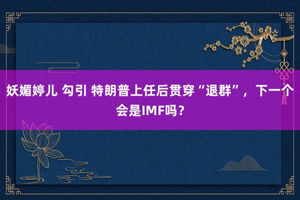 妖媚婷儿 勾引 特朗普上任后贯穿“退群”，下一个会是IMF吗？