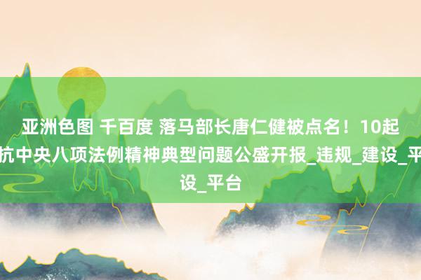 亚洲色图 千百度 落马部长唐仁健被点名！10起违抗中央八项法例精神典型问题公盛开报_违规_建设_平台