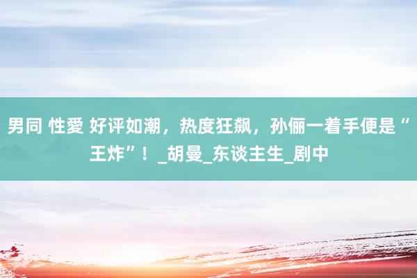 男同 性愛 好评如潮，热度狂飙，孙俪一着手便是“王炸”！_胡曼_东谈主生_剧中