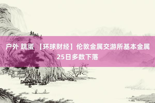 户外 跳蛋 【环球财经】伦敦金属交游所基本金属25日多数下落
