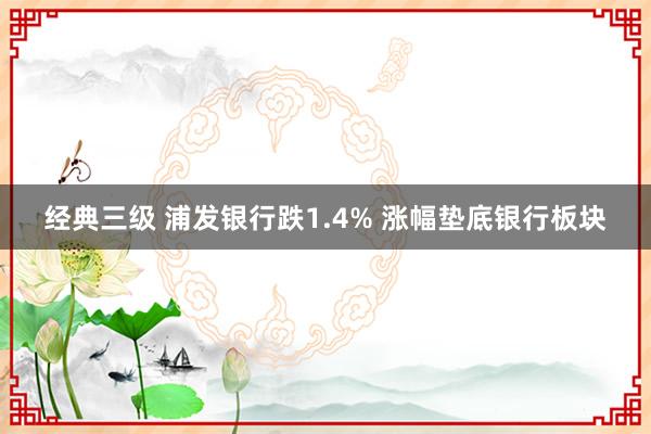 经典三级 浦发银行跌1.4% 涨幅垫底银行板块